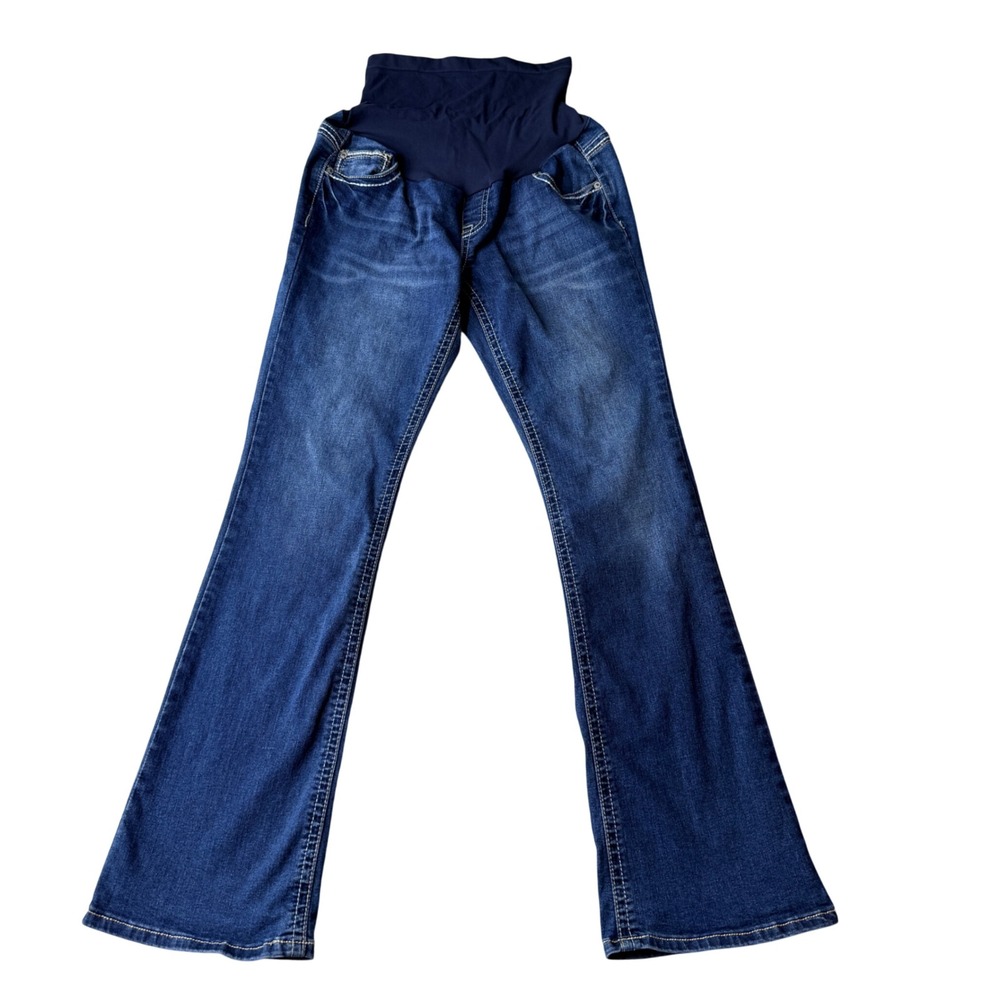 Indigo Blue Maternity Jeans Women S Blue Bootcut Secret Fit Belly Flap‎ Pocket